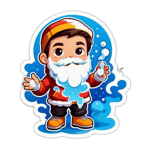 乾氷を扱うキャラクターの暖かいデザイン