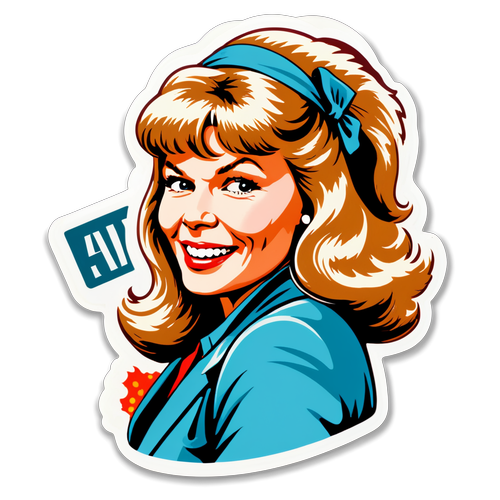 Retro sticker av Loretta Swit fra M*A*S*H