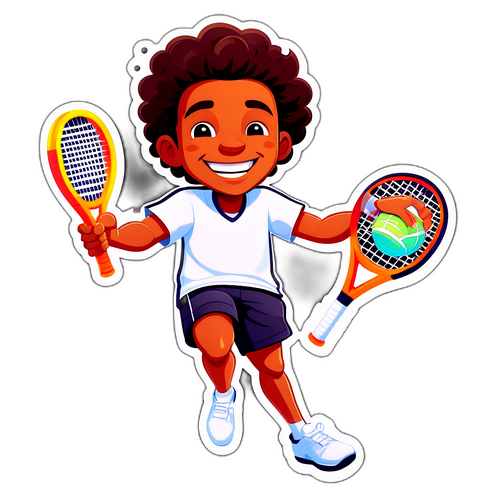 Autocollant de Ben Shelton Jouant au Tennis