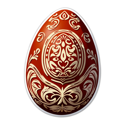 Kunstnerisk egg med Eggums kulturarvssymboler