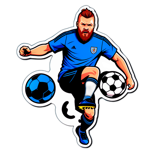 Actionfylt Pose Med Fotball