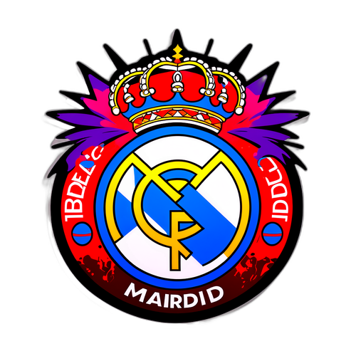 Autocolant cu inscripția 'Real Madrid CF' în stil graffiti