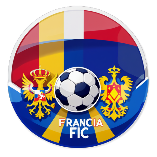 Autocolant cu simboluri naționale românești și franceze pentru meciul România - Franța