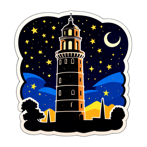 Tyylikäs siluetti Torre dei Conti tähtitaivaan alla