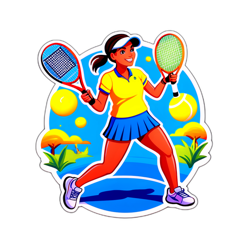 Festlig Tennis Sticker