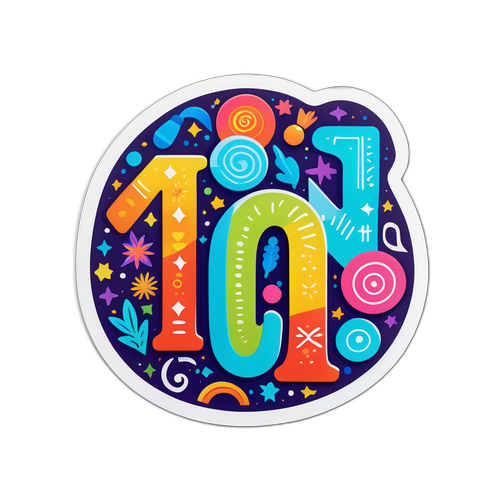 Makulay na Sticker na may Salitang 'In'