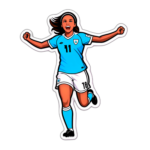 Jugadora de fútbol femenino celebrando un gol