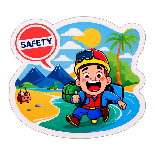 搞笑场景提醒游客安全