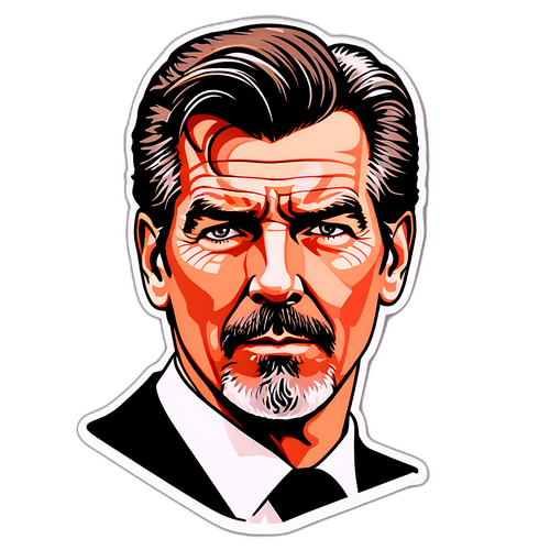 Retro Portret Pierce'a Brosnana