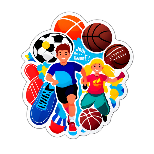 प्रेरणादायक खेल दिवस स्टिकर
