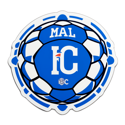 Наклейка с логотипом Montreal FC в окружении футбольных мячей