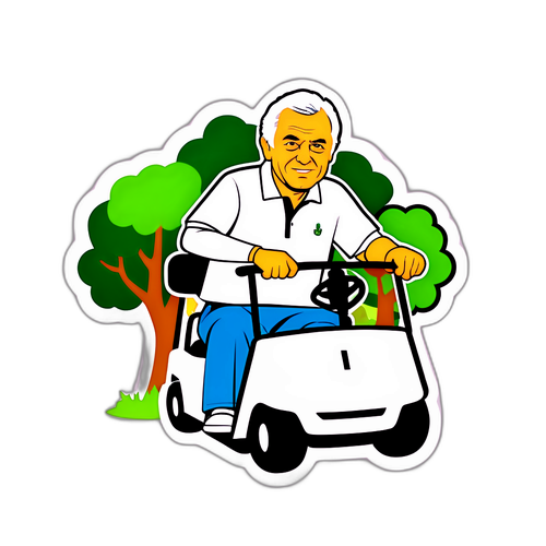 Sepp Straka på golfbil