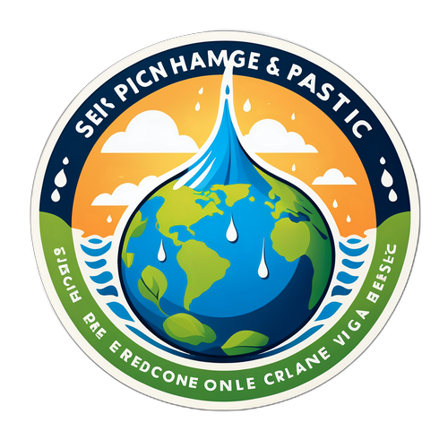 环保主题贴纸：减少一次性塑料