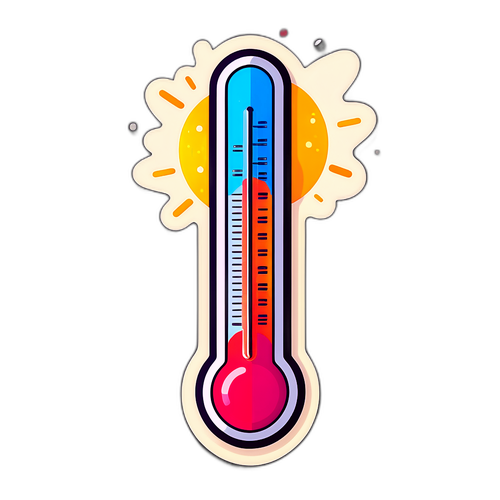 Ілюстрація термометра з жвавим та веселим дизайном