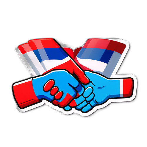 Стикер о дружбе с иллюстрацией рукопожатия и текстом 'Настоящие друзья'