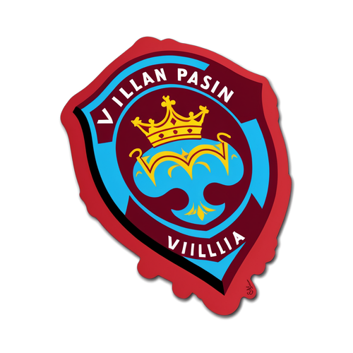 Diseño de una camiseta roja con el escudo de Aston Villa y la frase 'Villan Passion'