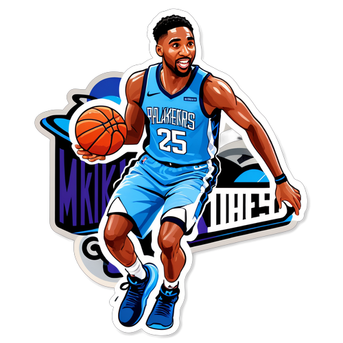 Energetic Mikal Bridges Basketball Sticker