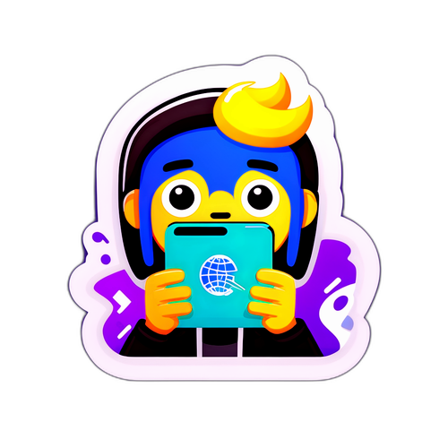 ニュースを楽しむキャラクター