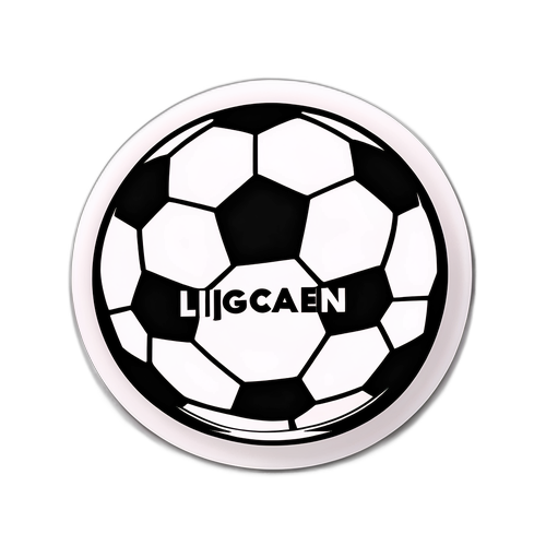 Minimalistisk sticker med fotball og 'Ligacupen'