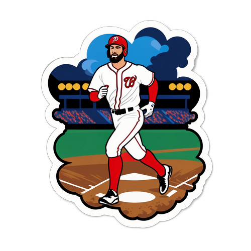 Dramatic Bryce Harper Running the Bases Sticker