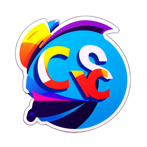 Sticker del logo de C5N en estilo retro con fondo representativo de noticias y medios
