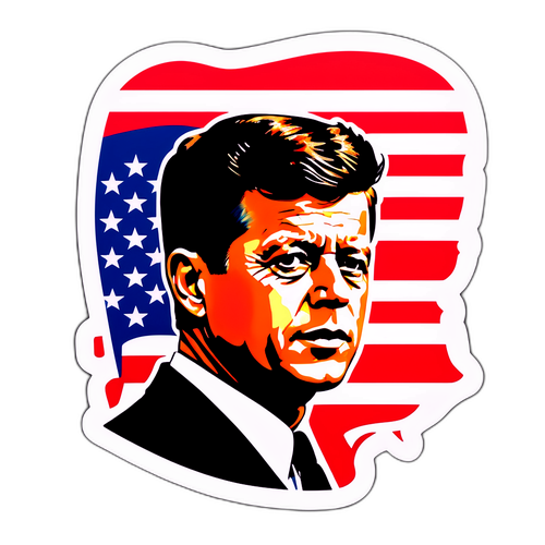 Stylish JFK Sticker with American Flag Integration
