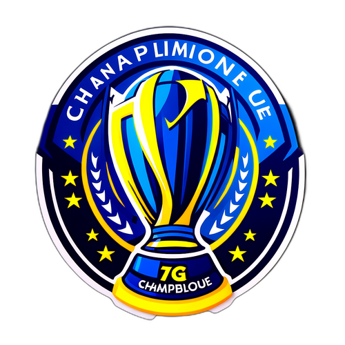 Наклейка з кубком Ліги Чемпіонів з графікою клубів