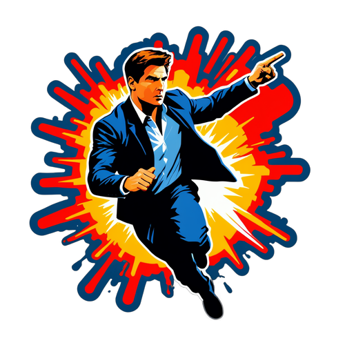 Mission Impossible 1 klistermärke med dramatisk scen