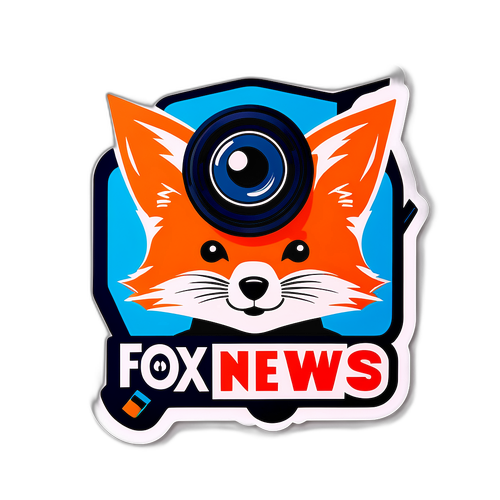 Odważny naklejka z logo Fox News z nowoczesnym akcentem