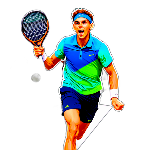 Dynamic Tennis Star Sticker