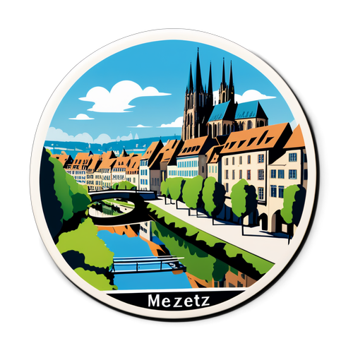 Uitzicht op Metz met Kathedraal