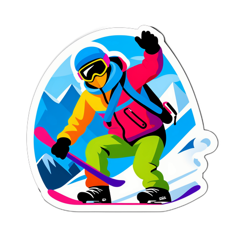 Зимние виды спорта: лыжник и сноубордист на склонах