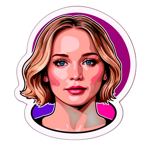 Portret Jennifer Lawrence z kreatywnym tłem