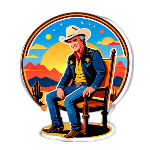 Nostalgischer Patrick Duffy mit Cowboyhut im Sonnenuntergang