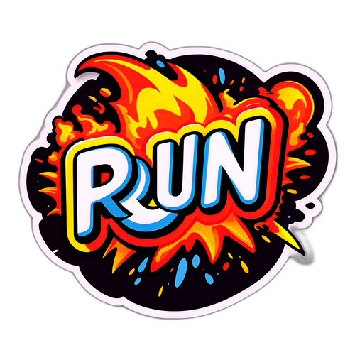 Логотип з текстом 'Run' в оточенні вогняних ефектів