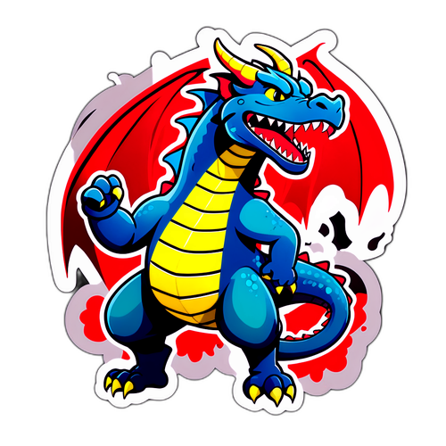 Fröhlicher Drache König Aufkleber