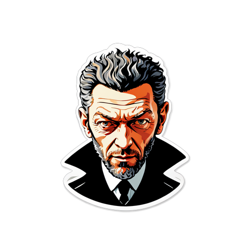 Autocollant d'illustration stylisée de Vincent Cassel