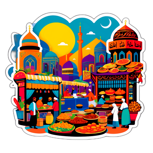 Scena vivace del mercato di Teheran
