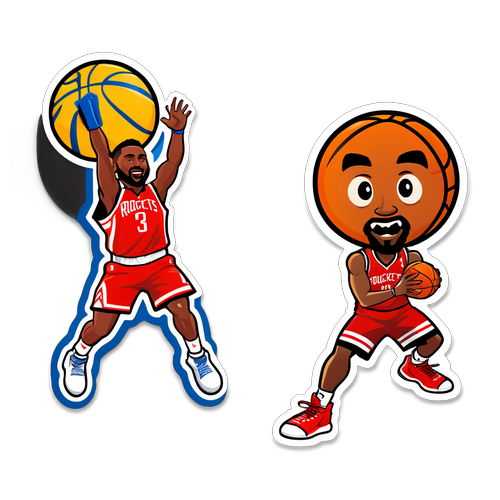 Sticker ng mga Manlalaro ng Rockets at Warriors