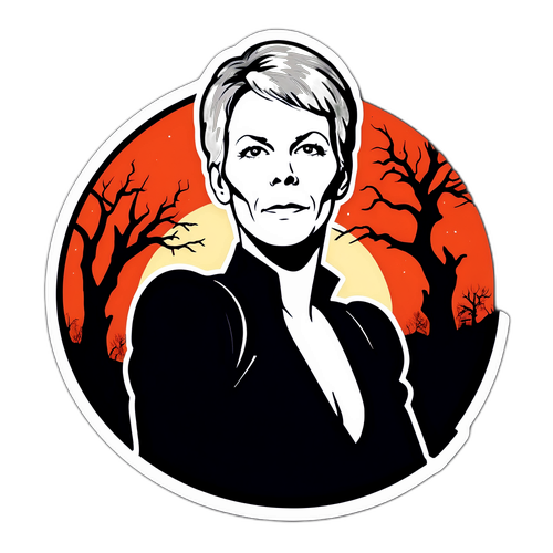 Spooky Jamie Lee Curtis Sticker