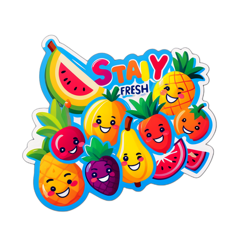 फलों से भरा मजेदार स्टिकर