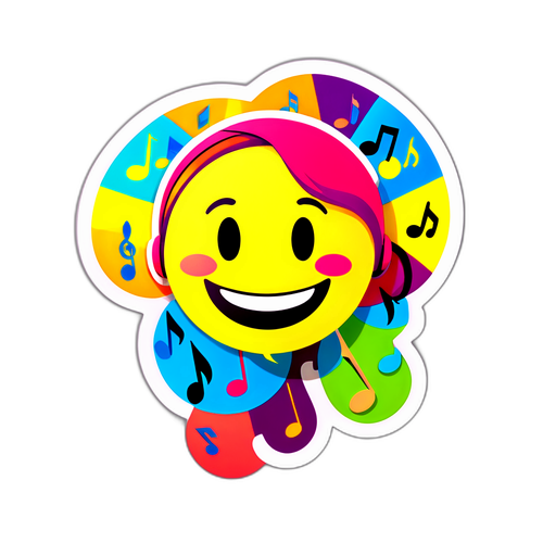 Kleurrijke muziek emoticon