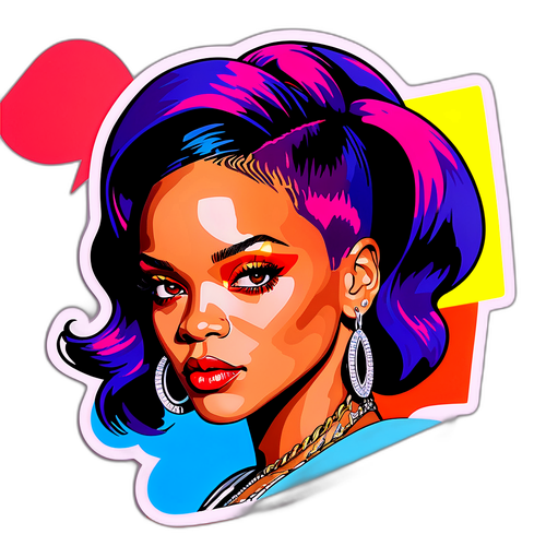 Portrait stylisé de Rihanna en pop-art