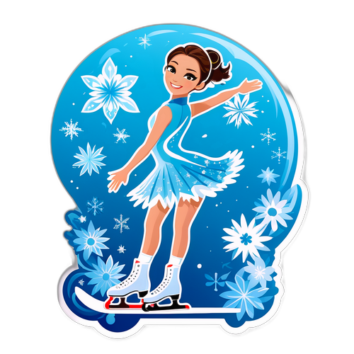 Patinaj elegant cu flori de gheață