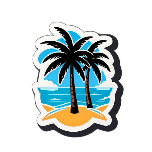 南方魅力：夏日海滩与椰子树
