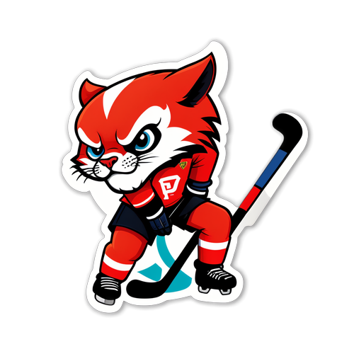 Maak Je Hockeytrots Onweerstaanbaar Met Deze Schokkende Red Panthers Sticker!