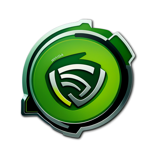 Moderní nálepka s stylizovaným logem NVIDIA