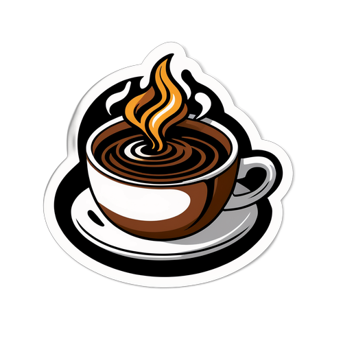 Sticker đại diện cho bữa tiệc cà phê