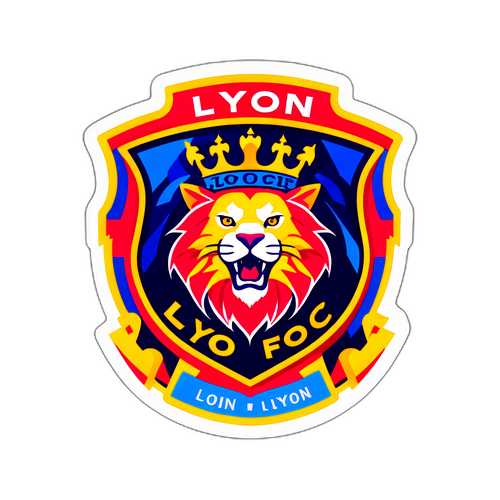 Färgglad Lyon FC-emblem klistermärke