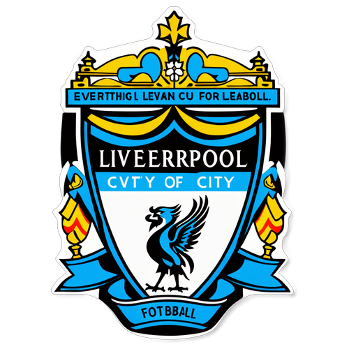 Pegatina artística de la ciudad de Liverpool con el logo del Manchester City